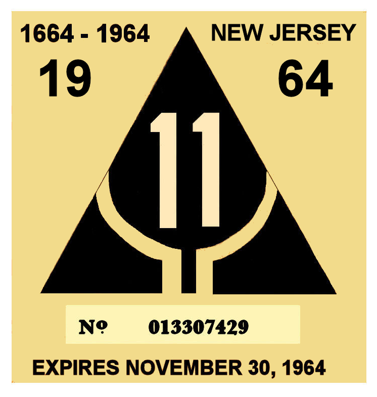 1964 New Jersey INSPECTION Sticker
